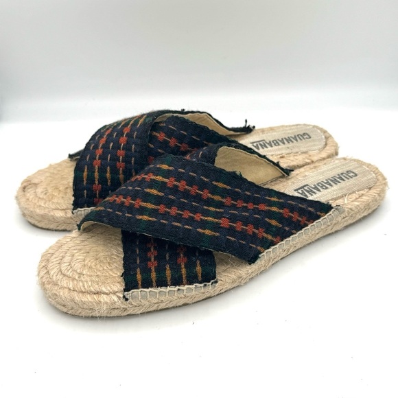 GUANABANA X TODD SNYDER Navy & Orange Crossed Bands Espadrilles Slides Size 43 - Picture 1 of 9